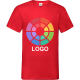Camiseta manga corta personalizada cuello pico V Valueweight Fruit Of The Loom 165 rojo