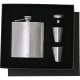 Set petaca publicitario acero inox reciclado de 4 accesorios (175 ml) plata