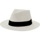 Sombrero en paja de papel blanca ajustable y personalizado alrededor de cinta