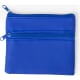 Monedero de polipiel con doble cremallera azul