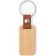 Llavero personalizado de madera y polipiel con remache cromado rectangulo