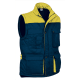 Chaleco acolchado bicolor en sarga Thunder 2 Valento azul marino/amarillo limon