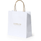 Bolsa personalizada de papel reciclado blanco 22x23x9 cm