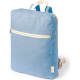Mochila nature de algodón reciclado 275g/m2 bolsillo frontal azul