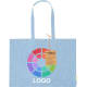Bolsa personalizada algodón reciclado resistente de colores 220g/m2 azul claro