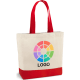 Bolsa de playa de lona bicolor con asas 46 x 40 x 15 cm rojo