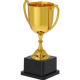 Trofeo tipo copa personalizado color dorado