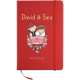 Libreta de tapa rígida con goma para boda 21 x 14 cm rojo