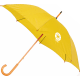 Paraguas con mango y caña de madera amarillo