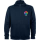 Sudadera con capucha con detalle canalé de niño Montblanc Roly 280 azul marino