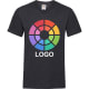 Camiseta manga corta personalizada cuello pico V Valueweight Fruit Of The Loom 165 gris oscuro jaspeado