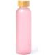 Bidón de cristal y bambú libre de BPA personalizable en 360º (500 ml) rosa
