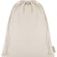 Mochila saco algodón reciclado RPET 120 con cordones ajustables natural