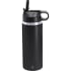 Bidón térmico acero inox reciclado con pajita y asa personalizado (500 ml) negro