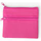 Monedero de polipiel con doble cremallera fucsia