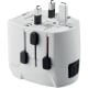 Adaptador cargador de viaje de 3 polos blanco