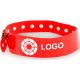 Pulsera de control plástica personalizada con cierre ajustable  rojo