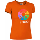 Camiseta básica manga corta  de mujer tiffany Valento 200 naranja fiesta