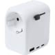 Adaptador de enchufes universal con 2 salidas tipo c y 1 USB