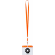 Identificador de PVC con lanyard (acreditación 11 x 9.6 cm) naranja