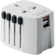 Adaptador de viaje con 2 puertos USB blanco
