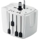 Adaptador de viaje con 2 puertos USB blanco