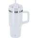 Taza térmica acero inox reciclado con tapa y pajita (450 ml) blanco