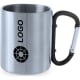 Taza de acero inox.y mosquetón personalizable por 1 cara (210 ml) negro