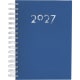 Agenda día página anillas en PU suave y resistente 15.8 x 21 cm azul