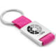 Llavero de metal con cinta de poliéster fucsia