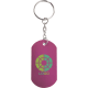 Llavero metálico en forma de chapa militar fucsia