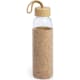 Bidón personalizado de cristal y bambú con funda de corcho (500 ml) natural