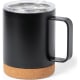 Taza térmica acero inox de doble pared y corcho sin BPA  (330 ml) negro