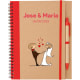 Libreta de papel ecológico con boli para bodas 16,5 x 21 cm rojo