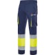 Pantalón de trabajo stretch de alta visibilidad bicolor Velilla azul navy/amarillo fluor