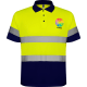 Polo técnico manga corta de alta visibilidad Polaris Roly marino/amarillo fluor