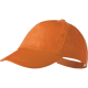Gorra niño 5 paneles 100% algodón y cierre de velcro naranja
