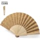 Abanico eco de tela de corcho y varillas de madera