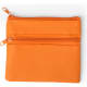 Monedero de polipiel con doble cremallera naranja
