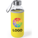 Botella de agua personalizada de cristal con funda (420 ml) amarillo