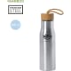 Botella inox. personalizada con tapón de bambú y cinta (600 ml)