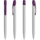 Bolígrafo media clip glacé ecológico personalizado BIC plata/purpura
