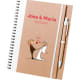 Libreta de papel ecológico con boli para bodas 16,5 x 21 cm blanco