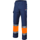 Pantalón de alta visibilidad bicolor sin forrar Velilla naranja fluor/marino
