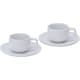 Set de 2 tazas en cerámica mate con plato (85 ml) blanco