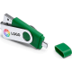 Memoria USB OTG con conexión USB-A y MicroUSB (mín. 100) verde