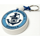 Llavero náutico flotante circular en goma EVA personalizado con anillo