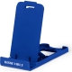 Soporte plegable publicitario para smartphone y tablet azul
