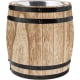 Cubitera personalizada de madera y acero inox forma barril (3 L) natural