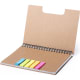 Libreta ecológica de cartón reciclado y notas adhesivas 14,6x17,7 cm